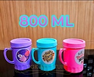 Mug Cangkir Gelas Gagang Tutup Bertutup DRAT Putar Bergambar Gambar Es Teh Kopi Plastik