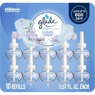 Glade PlugIns Refills Air Freshener, Scented and Essential Oils for Home and Bathroom, Clean Linen, 
