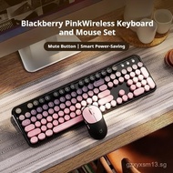 EWEADN V96 Wireless Silent Keyboard and Mouse Combo with Low Battery Indicator, Cute Colorful Gradat