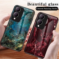 For Vivo Y17s Casing For Vivo Y17 S Y17S VivoY17S 2023 Phone Casing Back Cover Soft TPU Edge All Include Painted Tempered Glass Anti Scratch