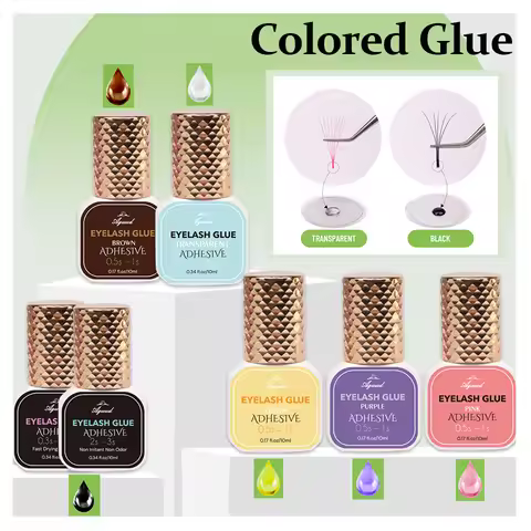 Eyelash Extension Colored Glue 0.3 Second Fast Drying Powerful Strong Adhesive For Grafting Colored 