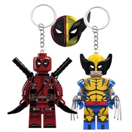 Compatible with building block keychains, Marvel building block figurines, keychains, couple backpac