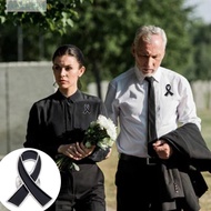 ZENZEST​ Black Ribbon Pin, Melanoma Cancer Breast Cancer Funeral Ribbon Badge Brooch, Enamel Black R