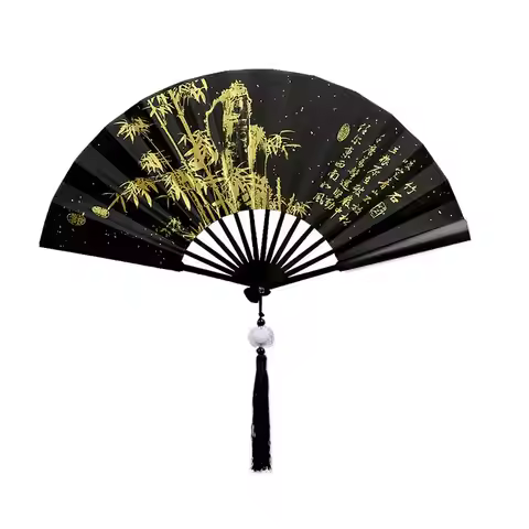 Ancient Style Fashion Man Hanfu Fans Chinese Style Summer Woman Stage Dance Fan Bamboo Rib Folding C