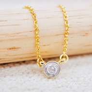 [ 📌พร้อมส่ง ] สร้อยคอพร้อมจี้เพชรแท้น้ำ100 💎 ทองคำแท้9K (ทอง37.5%) เพชรเบลเยี่ยมแท้ ขายได้ [9KPN175]