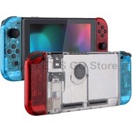 New Nintend Switch DIY Console Transparent Back Plate + Joycon Blue / Red Replacement Shell Case for Nintendo Switch Accessories