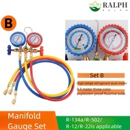 RALPH R410A Manifold Gauge Set, 3 Way Adjustable AC Diagnostic Manifold Gauge Set, Anti-corrosion Pr