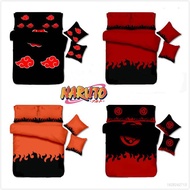 Anime NARUTO Bedsheet Set Single/Double Quilt Home Bedroom Comfortable Sasuke Uchiha Akatsuki Logo T