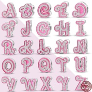 2024 New Style 925 Silver Charm Barbie Pink 26 Letters Charm Bracelet Suitable for Original Bracelet