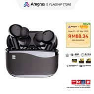Amgras VRMeta Pro Bluetooth Earphone 2.4ghz Dongle Wireless ANC Transparent Mode Leather-Grain Spati