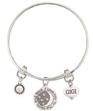 Sports Accessory Store Gigi Love You to The Moon Silver Wire Adjustable Bracelet Heart Jewelry Gift