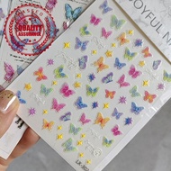 Butterfly Stickers Flow 5d Hollow Nail Stickers Self-adhesive Girl Face Atmosphere Stickers Eye Q0g4