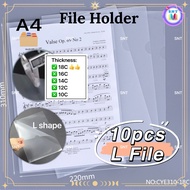 Fail Office 10pcs Clear A4 L Shape File Document File Holder PP Thick Paper Organizers E310-18