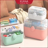 Kukaa First Aid Kit Plastic Multi-layer Ubat Kotak Simpan Medicine Storage Box Medicine Tools Box 藥箱