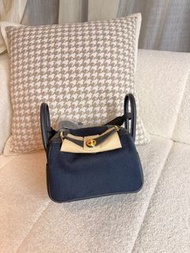 Hermes Mini Lindy 2 Cargo❣️黑色拼皮 金扣