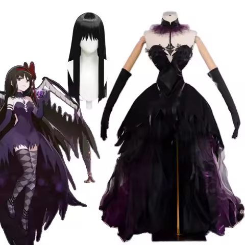 Akemi Homura Cosplay Devil Akemi Homura Women Purple Dress Outfits Anime Puella Magi Madoka Magica A