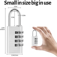 DUN 4 Pack Combination Locks Mixed Color 4 Digit Combination Lock Outdoor Locker Lock (Round Edge) E