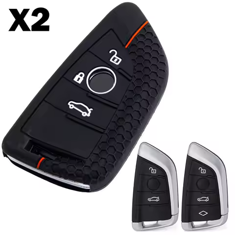 2x Silicone Car Key Fob Cover Case Holder Keychain For BMW X1 X2 X3 X4 X5 X6 X7 iX3 320d 330i 116i 1