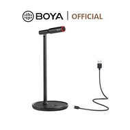 BOYA BY-CM1 Desktop USB Microphone Adjustable Conference Mic with Mute Button LED Smart Noise Cancellation for Meeting Online Course Laptop PC Work Room Smartphones