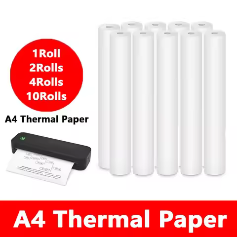 A4 Thermal Paper 1/2/4/10Rolls Quick-Dry For Printing Documents/Examination Papers/Photo/Office/Home