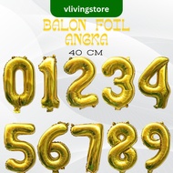 40 CM Gold Number Foil Balloon Number Balloon