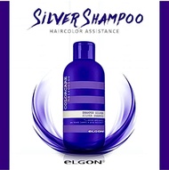 ELGON SILVER 300 ML.แชมพูม่วง+ครีมนวดผมม่วง ลดส้ม เหลืองในเส้นผม ให้สีเทา สีหม่น อยู่นานขึ้น