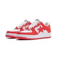 BAPE STA twisted ape รองเท้าผ้าใบแฟชั่นอินเทรนด์หนังสิทธิบัตรสีขาวและเขียว Star Ape-Man Shoes Head Low-Cut Fashion Trendy Sneakers Men Women Shoes Glossy for Boys and Girls