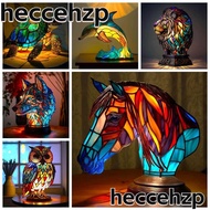 HECCEHZP Animal Series Table Lamp, Vintage Decorative Lighting Night Light,  Sea Turtle Stained Lion Owl Horse Bedside Lamp