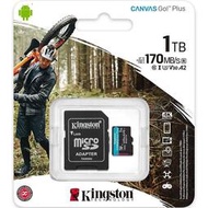 Kingston金士頓SDCG3/1TB Canvas Go Plus microSD存儲TF內存卡1t