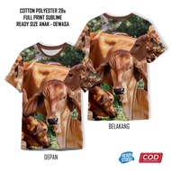 Cool Full Printing Model 2 Cow Sheep Goat Animal Qurban T-Shirt | 3D Unisex Clothing For Kids And Ad