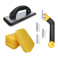 8 Set Alat Pengapung Grout Termasuk Alat Pengapung Grout Getah Berbentuk 9.5 x 4 Inci, 6 Span, Gerga