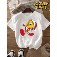 WB Women's Looney Tunes Character T-Shirt-Officially Licensed Christmas Tweety Bird Graphic Tee,Casu