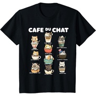 Amber's Children's and Adult's T-Shirts 24s Unisex Cafe du Chat Cute Coffee Cats Kawaii Pun T-Shirt