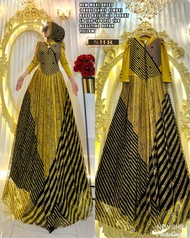 Maxi Dress Gamis Cimoy Rajut Mix Brokat Shr-Ory