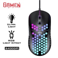 GAMEN GM710 6400 DPI Macro Ultralight Gaming Mouse 72 grams Black - 1 Year Warranty