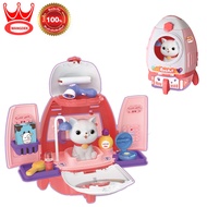 Wangdek Pet Beauty Salon Star Rocket Backpack วังเด็ก ชุดกระเป๋าแต่งตัวเจ้าแมว 19 ชิ้น ของเล่นเด็ก 8