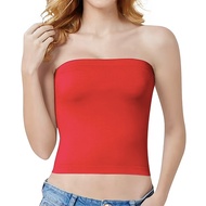 Tube Top Padded Cropped Tops for Women Strapless Bandeau Tube Tops Women Seamless Bralettes Stretchy