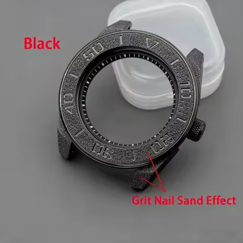 Black Samurai Watch Case Grit Nail Sand Finish Fit SRPB55K1 Prospex Upgrade for 4R35 4R36 NH35 NH36 
