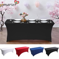 MARIER High Stretch Tablecloth, Universal 4/6FT Rectangular Table Cloth, Black Washable Elastic Bed 