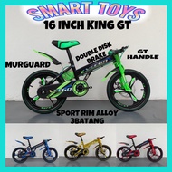 16 INCH BASIKAL SPORT RIM 3 BATANG BASIKAL BUDAK BASIKAL VIP GT KID RIDE ON BICYCLE GT