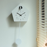 European Style Real Wood Cock Clock Childrens Room Creative Time Clock Gaggle Bird Reporting Positio