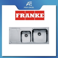 FRANKE GAL 621-LHD DOUBLE BOWL STAINLESS STEEL KITCHEN SINK WITH DRAINER