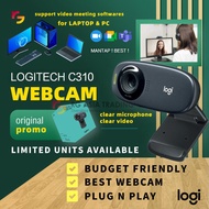 Logitech C310 HD Webcam Video Chat Online Class Zoom Meeting Google Meet Teams Clear Mic Video 720p 