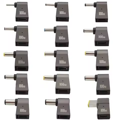 1Pcs PD 100W Laptop Power Charger Connector Adapter USB Type C to DC Jack Plug Converter for HP Asus