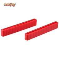 YOLANDA Drill Bit Holder, Red Plastic Bit Holder, Drill Bit Storage 12-hole 1/4-inch Hex Impact Bit 