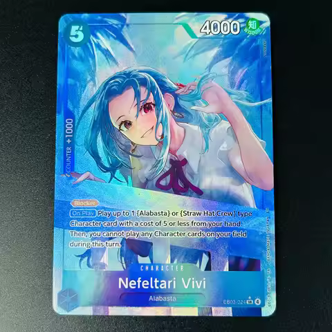 One Piece EN Nefeltari Vivi SR DIY Gold Foil Holographic Textured Anime Collectible Trading Card