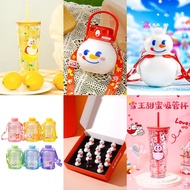 Mixue Water Bottle Snow King Dun Dun Lemon Cup Bubble Tea Snow King Head Mixue Lego blocks不倒翁