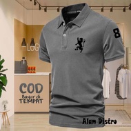 CODE G59E Tshrit POLO collar Lion 8 Text Black Adult Collar T-Shirt Wangki T-Shirt Men's Polo Unifor