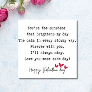 Cute Valentine's Greeting Card with Envelope, Anniversary Card,Handmade cards for Wife