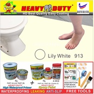 913 LILY WHITE ( FULL SET EPOXY PAINT HEAVY DUTY ) TOILET TILES FLOOR ( 1L PRIMER / 1L EPOXY / 0.5 KG POWDER ANTI-SLIP